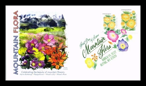 US COVER FIRST DAY OF ISSUE PANDA CACHETS MOUNTAIN FLORA ALPINE BUTTERCUP