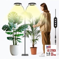 Grow Lights for Indoor Plants, 36W Full Spectrum 2-Head LED Black-Double Head
