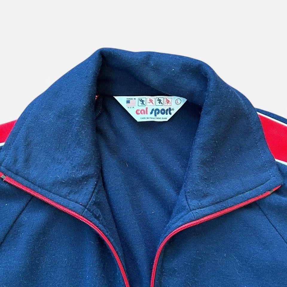 Chaqueta Chándal Cal-Sport Estilo Y2K Rojo/Azul Vintage Años 70 - Talla L Foto 2 de 3