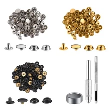 Leather Snap and Fastener Kit Tool 420 Pieces (105Sets) 5/8 inch (15mm) Snap ...