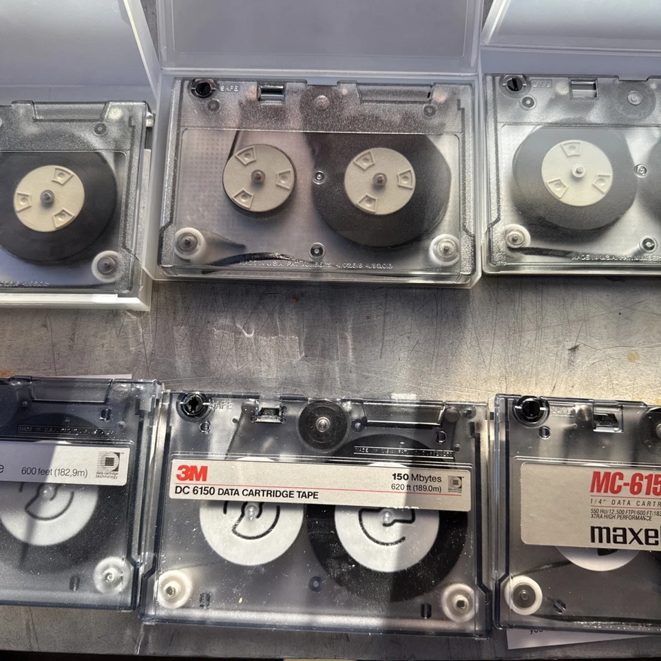 Cintas de cartucho de datos 3M DC 6150 150 Mbytes 620 ft (lote de 8) con estuches Foto 4 de 4