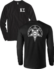 Kappa Sigma Fraternity Badge Long Sleeve Kappa Sig Black Shirt