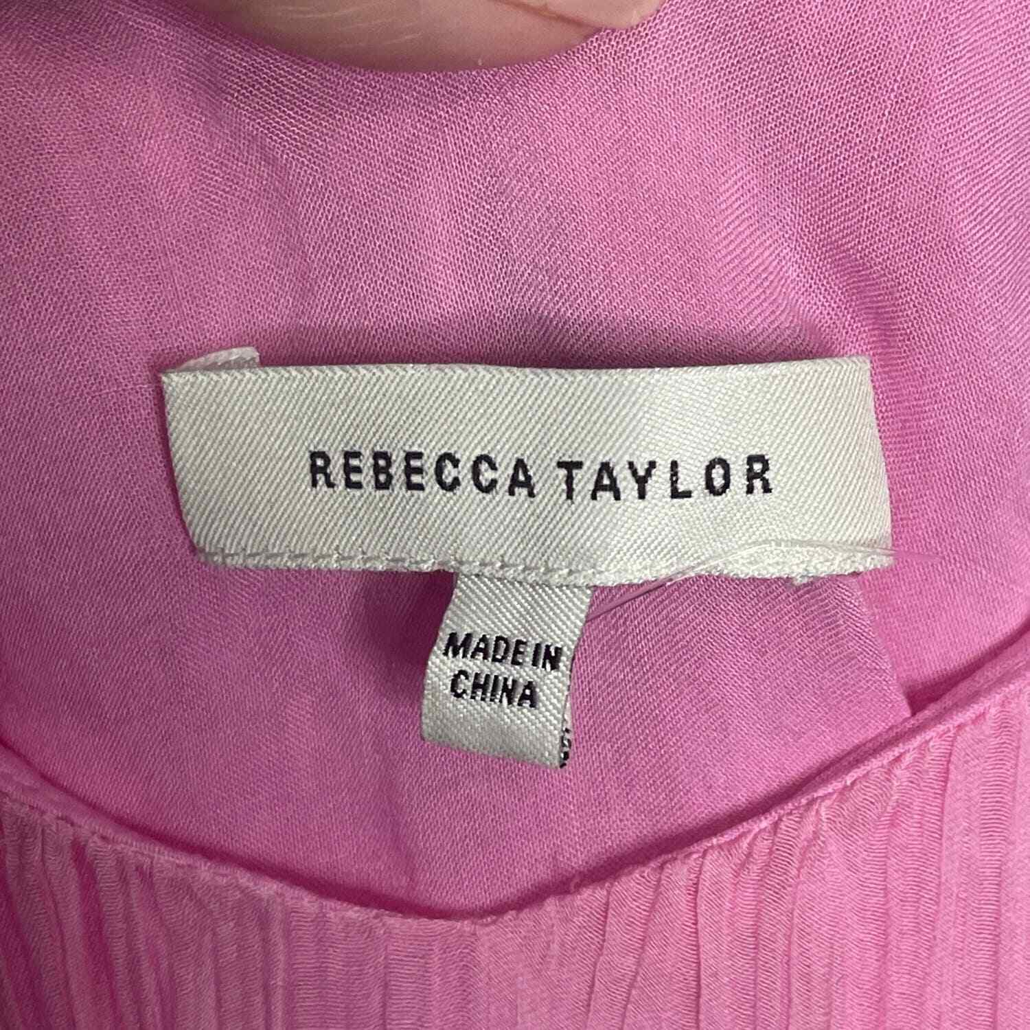Rebecca Taylor Crinkled Tiered Dress Ponk Size Me… - image 6