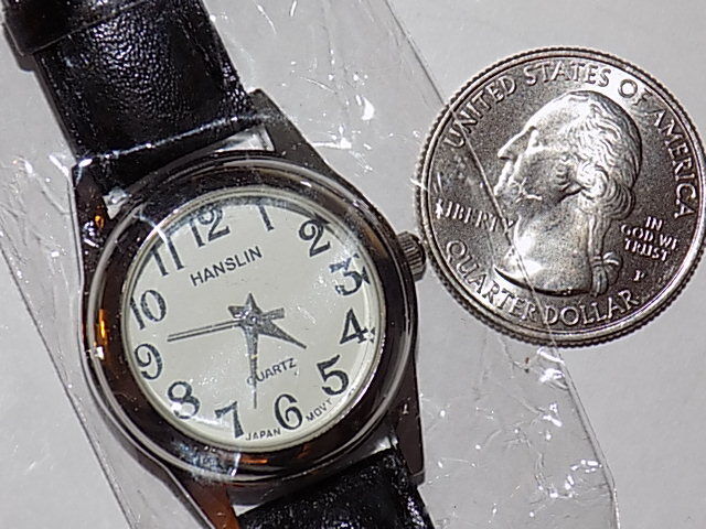 Vintage Hanslin Woman's small Silver Tone Analog Quartz Watch Hours