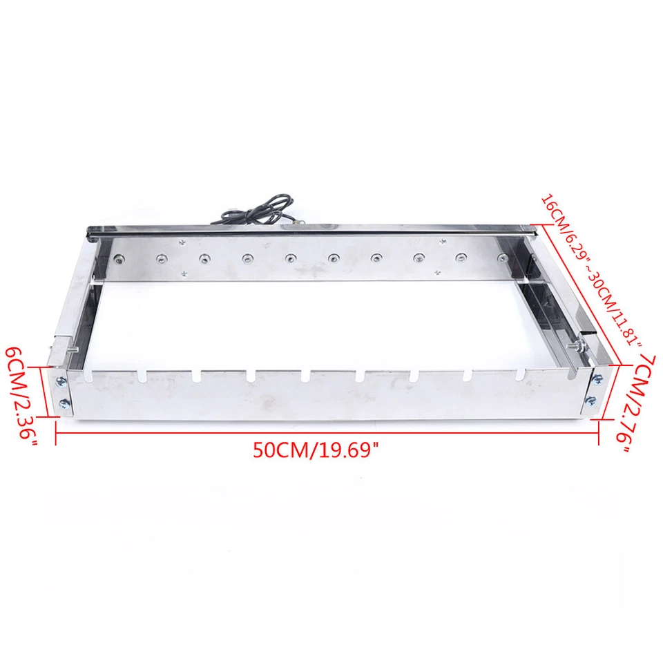 10 skewer Electric Rotisserie BBQ Grill Roaster Spit Rod Camping Automatic Shelf - Image 2 of 4