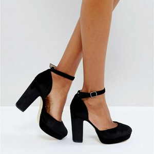 black velvet platform shoes