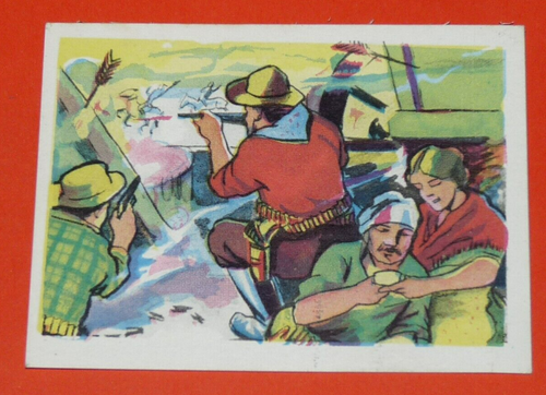 CHROMO 1930-1950 GOMME A CLAQUER COCECO FAR WEST DEFENSE CONVOI WAGON ...