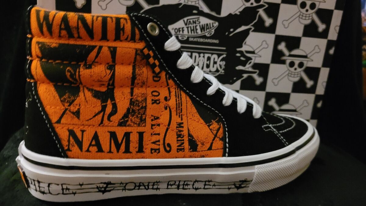 NEW VANS Skate Sk8 Hi ONE PIECE WANTED NAMI ORA MEN Sz 6.5 NEW VANS Skate Sk8 Hi ONE PIECE WANTED NAMI ORA MEN Sz 6.5