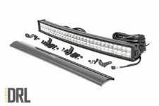 Rough Country 30"Curved Cree LED Light Bar-Dual Row Chrome Series Cool White DRL