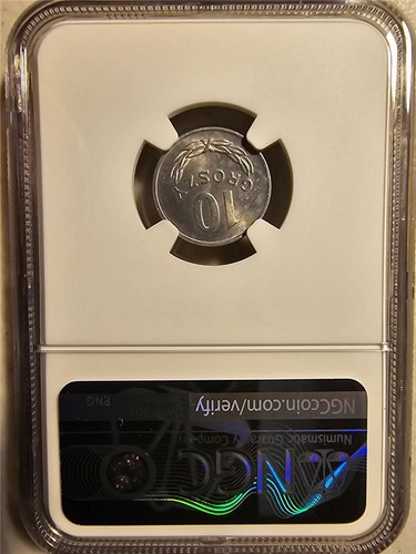 Poland 10 Groszy 1949 Aluminum NGC MS 64 - Picture 2 of 2