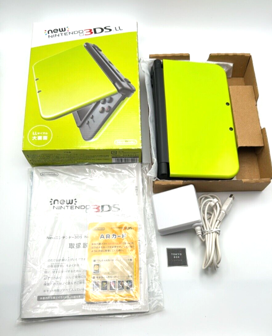 New Nintendo 3DS LL XL Lime Green Black w/Box bottom screen New Nintendo 3DS LL XL Lime Green Black w/Box bottom screen