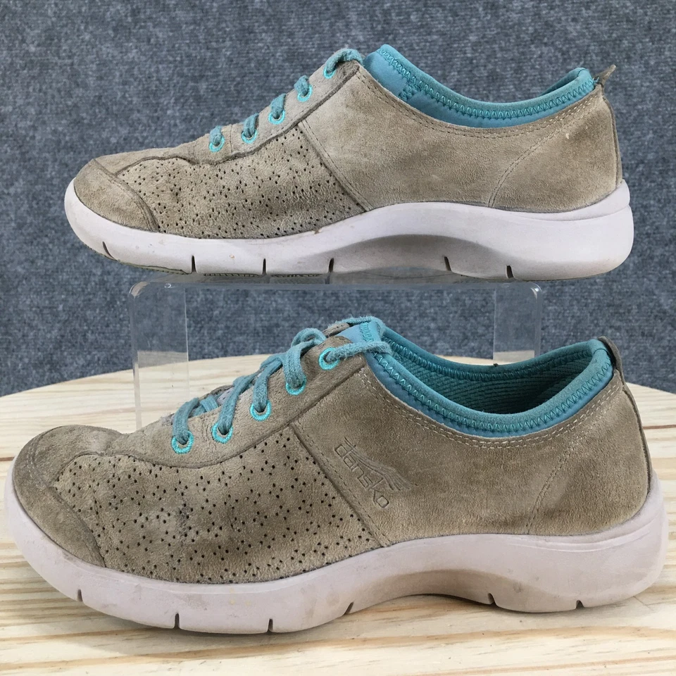 Dansko Zapatos Mujer 37 Elise Tenis Gris Gamuza Perforado Parte Superior Baja Con Cordones Foto 2 de 4
