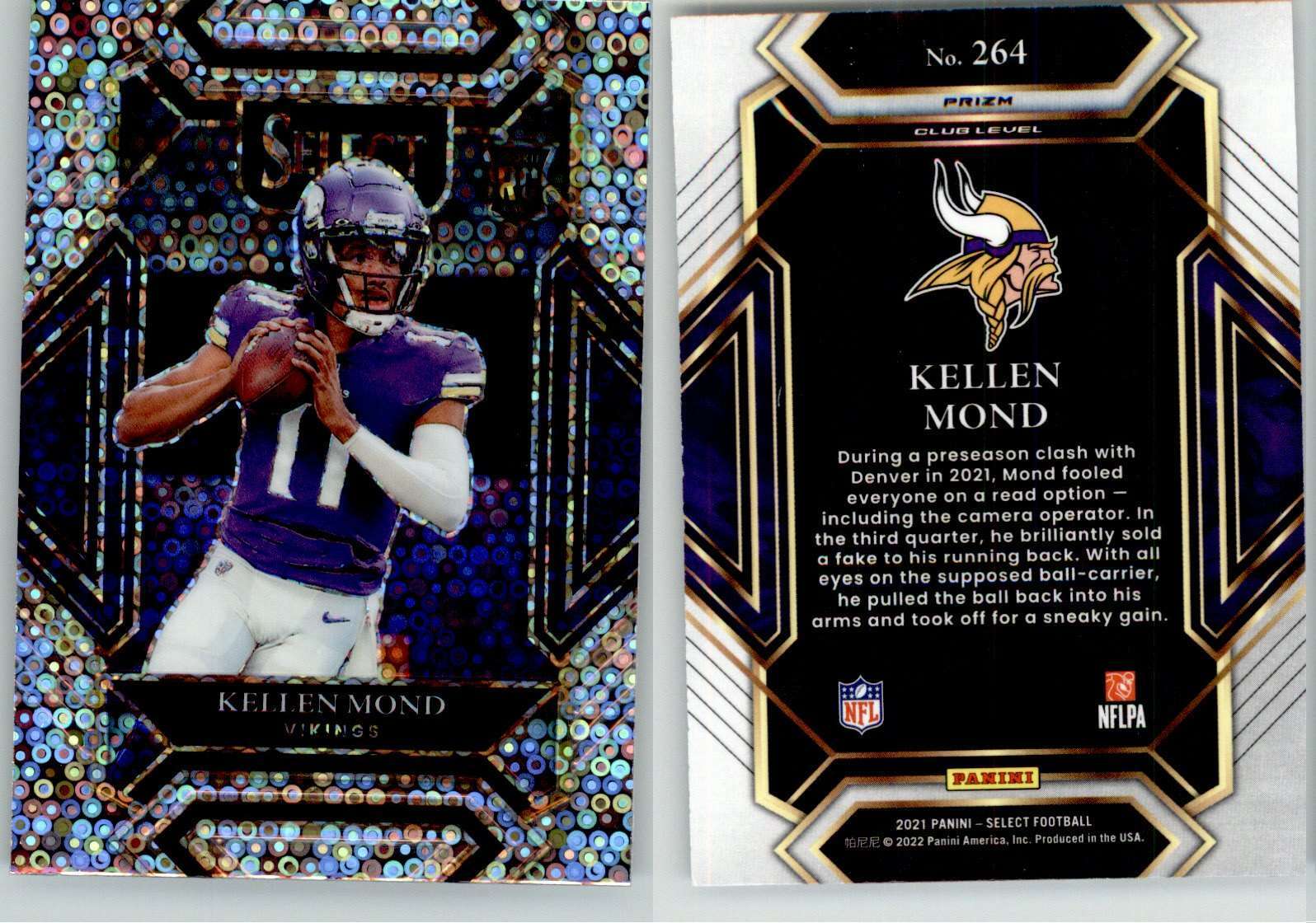 Kellen Mond 2021 Select No Huddle Disco Prizm #264 Vikings RC Rookie