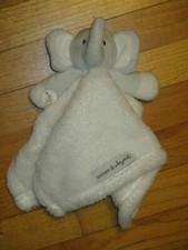 New Blankets Beyond White Gray Elephant Security Blanket/Lovey HTF
