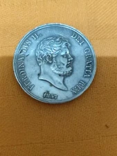 FERDINAND II DI BORBON PLATE 120 GRAIN 1857LARGE CONSERVATION SEE PHOTO