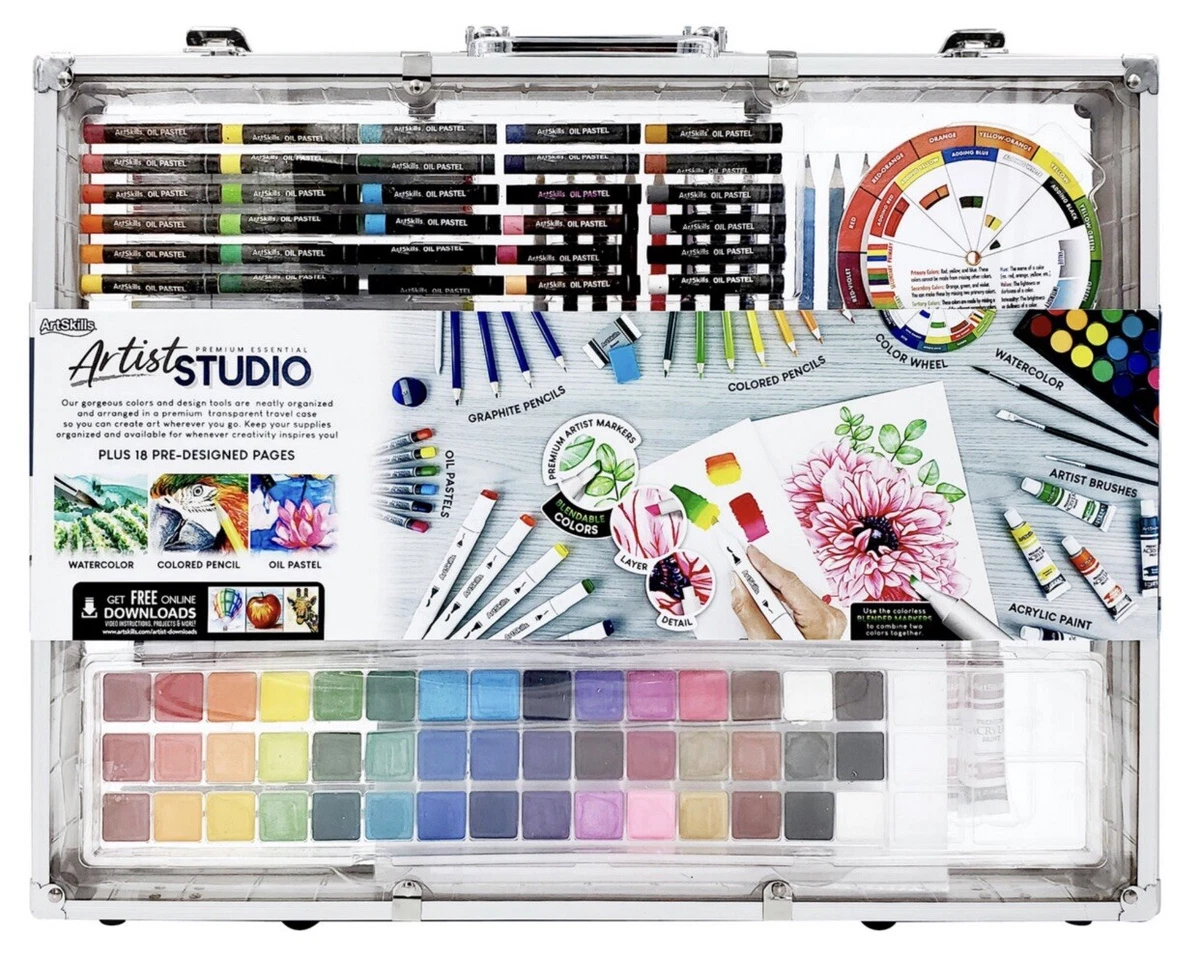 ArtSkills Artist Studio Premium Essential Art Supply Kit 200pcs w Carrying  Case