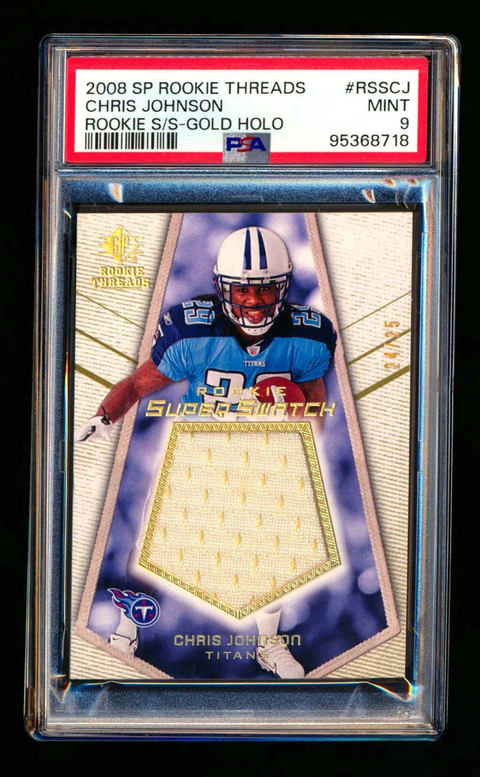 Chris Johnson SP Rookie Threads Rookie Super Swatch #RSSCJ Gold Holo