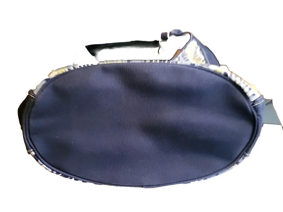 Vera Bradley Lg Bolso de Mano Hobo con Corbata al Hombro Azul Blanco Amarillo Tiedye Festival NUEVO Foto 4 de 4