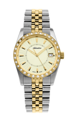 Adriatica Women 3801 CJ 35mm Gold Dial  Swiss Made  Champ Dial  Mineral Glass