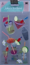 Jolee's Boutique 8 pc Assorted Cocktails Dimensional Scrapbook Stickers