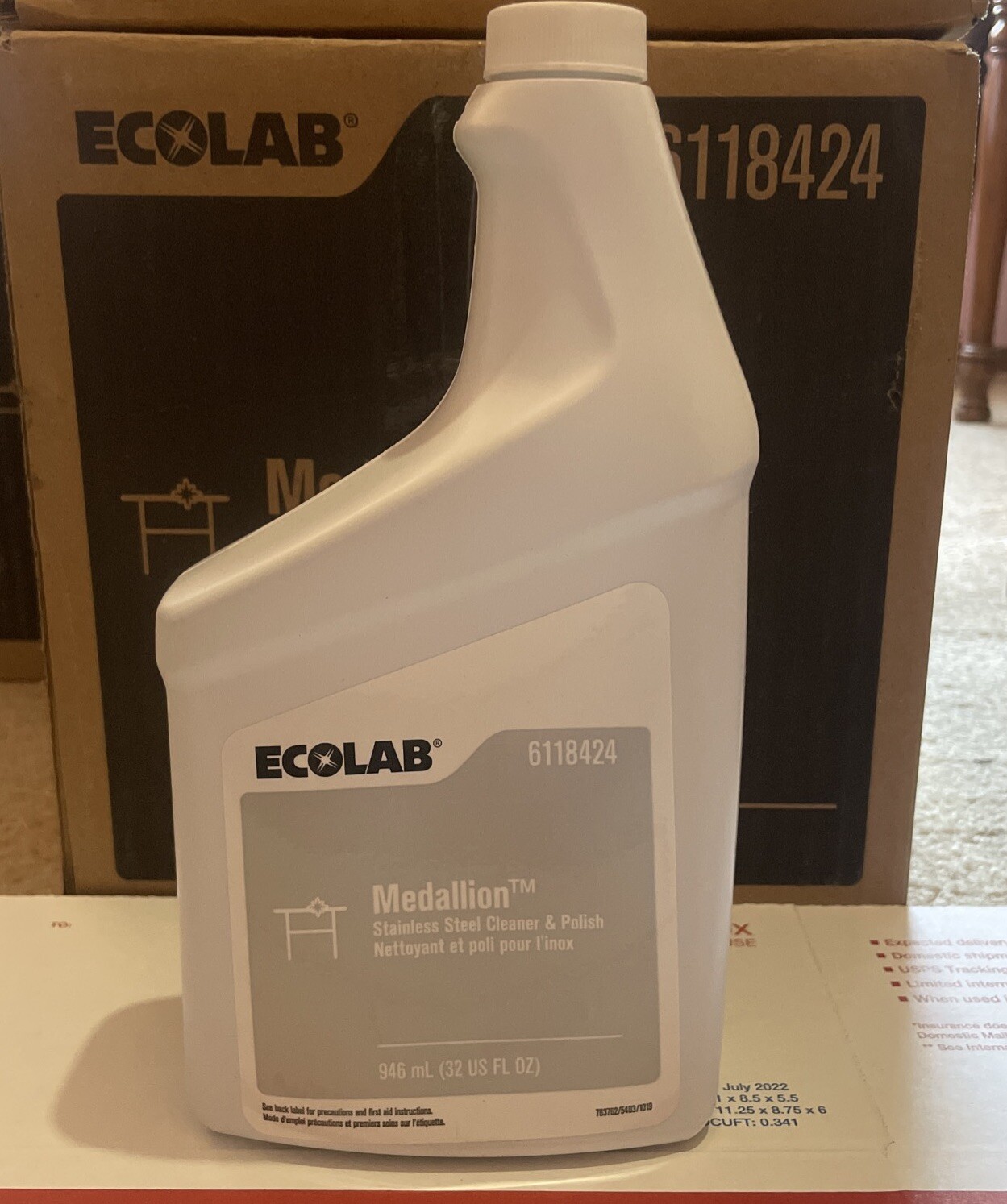 1 Ecolab 18424 Medallion Stainless Steel Cleaner & Polish Exp 7/2024