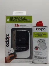 Zippo 12 Hour Chrome Hand Warmer 40323 & Premium Hand Warmer Fuel Combo Gift Set