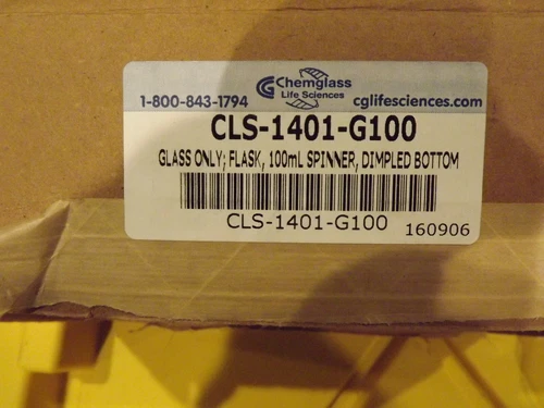 CHEMGLASS CLS-1401-100 100ML SPINNER FLASK DIMPLED BOTTOM + EXTRAS