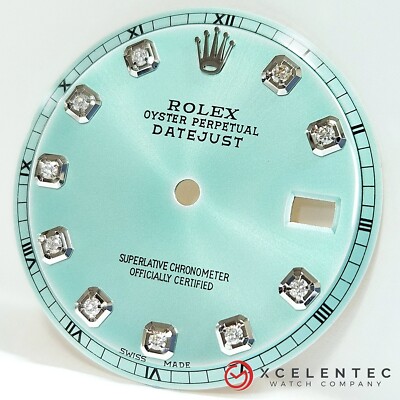Rolex Datejust 36mm Custom Ice Blue Diamond Dial Roman Track for Ref. 1601 16014