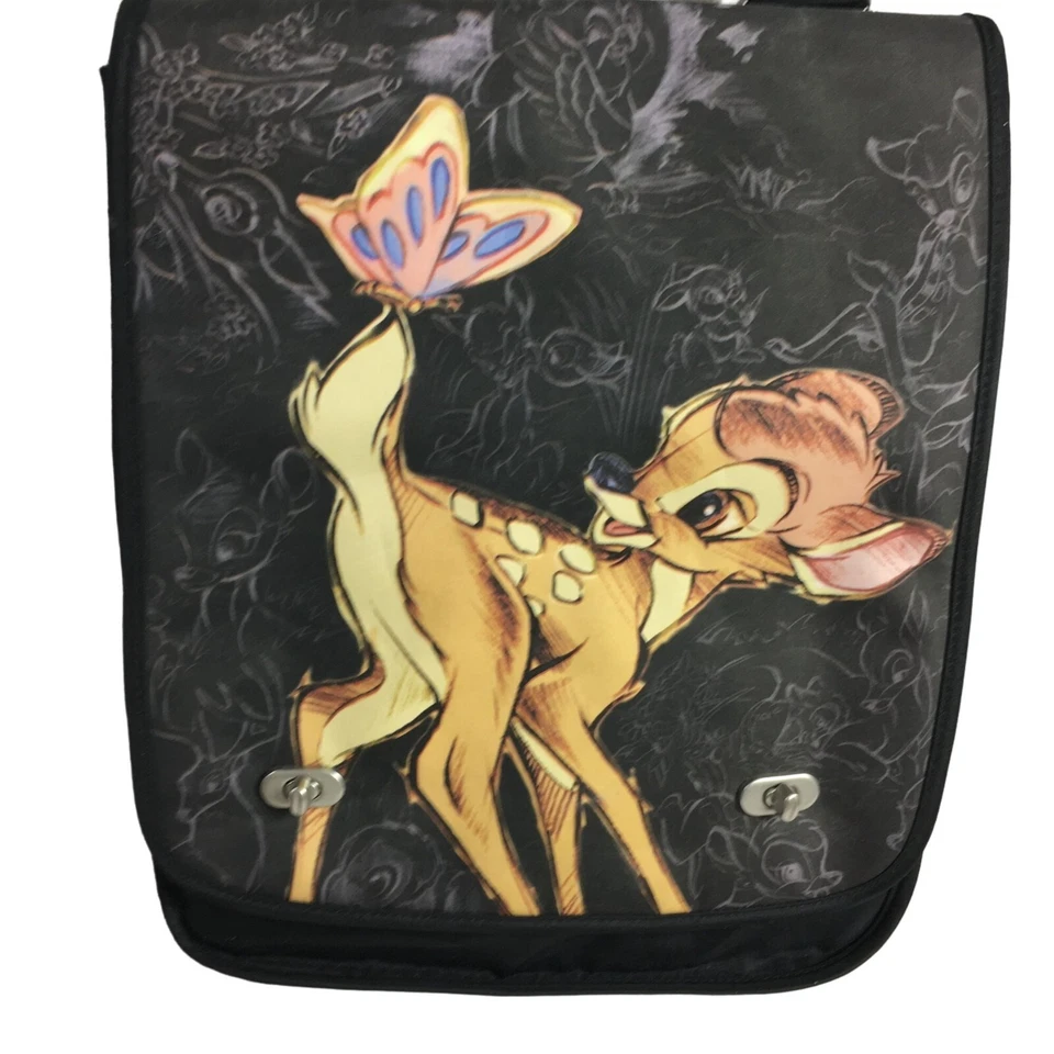 Disney Store Bambi Butterfly Crossbody Messenger Bag Tote Double Turnlocks - Image 2 of 4