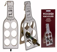 Weinregal Flaschenhalter Holz Flaschenregal Klappbar FüR 6 Flaschen Retro Look