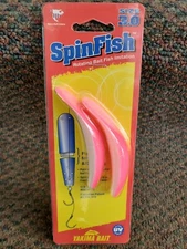 Yakima SpinFish 3.0 Glitter Pink White, UnRiggged Salmon Lure - 2 pack 