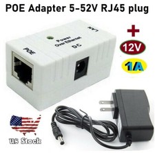 Passive POE Injector for IP Camera Netwrok AP Device 5V-52V RJ45 plug  12V-1A