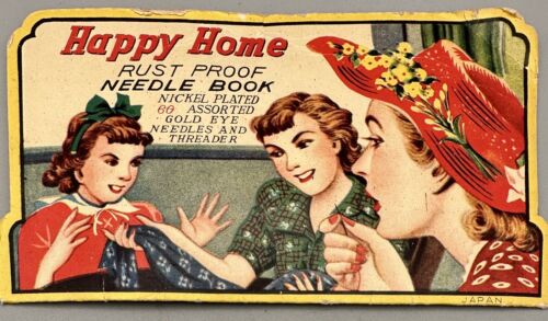 Trade Card Style Vintage Happy Home Rust Proof Needle Book - Picture 1 of 5