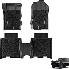 3W Car Floor Mats For Ford Bronco 4 Door 2021-2024 TPE Floor Liner Fit Bronco