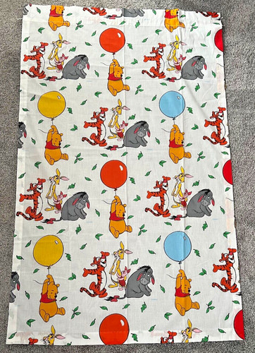 🍋 2 Vintage Disney The Bibb Company Winnie the Pooh Curtain Panels 40X64" SET