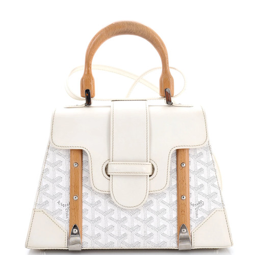 Goyard Saigon Top Handle Bag Coated Canvas with Leather PM