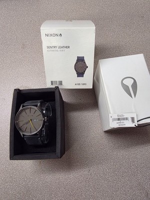 Nixon Sentry Leather Gunmetal Black Men