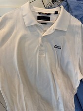 Greg Norman polierte Baumwolle Performance Shirt Medalist Golfschläger weiß Large