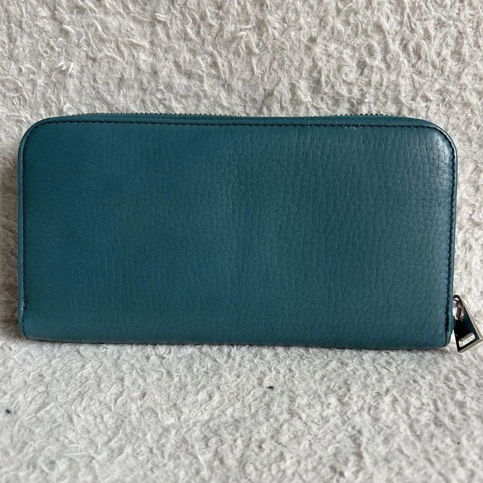 Cartera Larga Tom Ford Cremallera Alrededor Cuero Verde Unisex Hecha en Italia Foto 3 de 4
