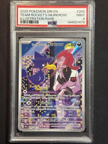 Team Rocket's Murkrow #200 - Destined Rivals - PSA 9 - MINT Illustration Rare