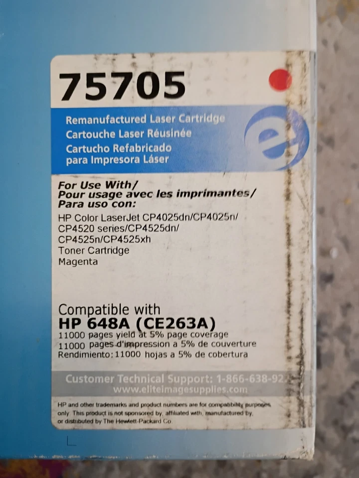 Elite Image 75705 Magenta Toner - HP648A - CE263A - FAST SHIP - Image 2 of 4