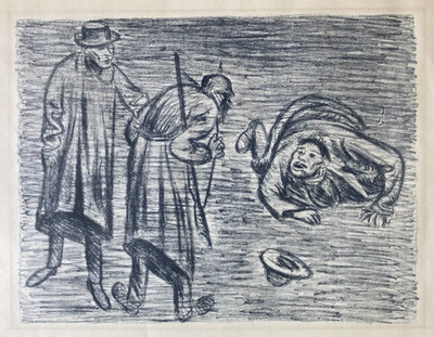 Ernst Barlach 'Schlechtes Gewissen 1' from Der Arme Vetter, 1919, Lithograph