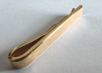 Vintage Krawattenklammer strukturiertes Desing Gold Ton Krawattenhalter Edel 
