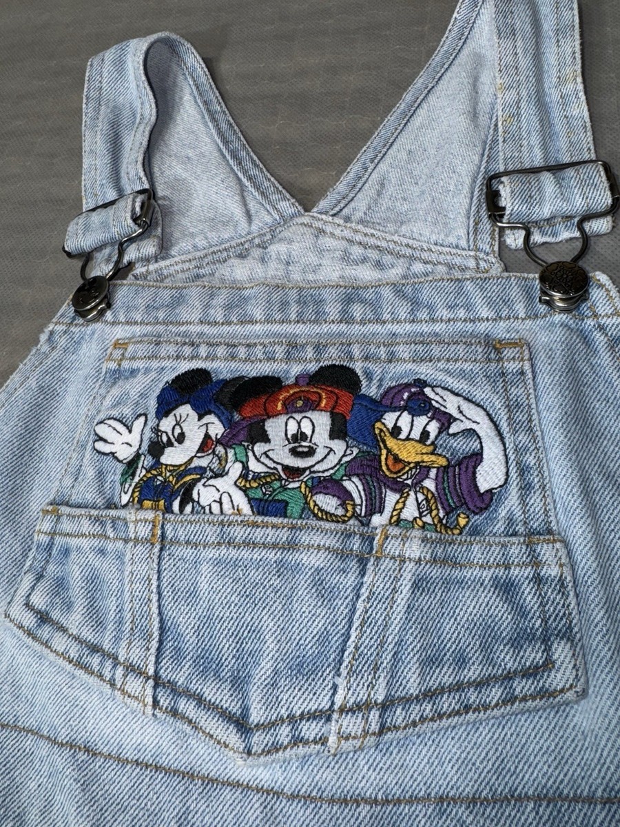 Jerry Leigh Disney child's Denim Jumpsuit Mickey Minnie Donald