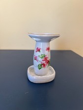 Vintage 4 Slot Toothbrush Holder Ceramic Yellow Flowers Floral