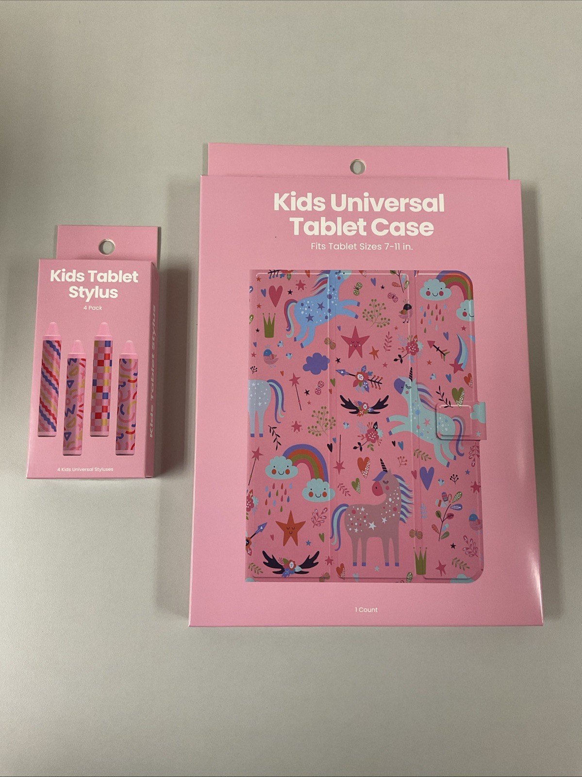 *Kids Universal Tablet Case Fits Tablet 7-11&rdquo; Pink Unicorn w Stylus Pack, T36