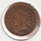 US Rare Old West 1880 Indian Head Penny Coin Collectible Collection Shield Cent
