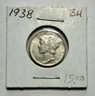 1938-P Mercury Dime 10C SILVER - Brilliant Uncirculated (BU)