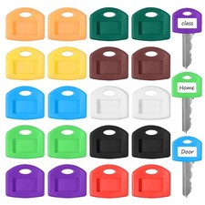 20 Colorful Key Caps 1Inch Plastic ID Tags for Easy Home Key Organization