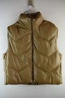 ZARA Beige Faux Leather Padded Gilet size S Womens Casual Outdoors Outerwear